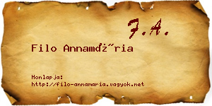 Filo Annamária névjegykártya